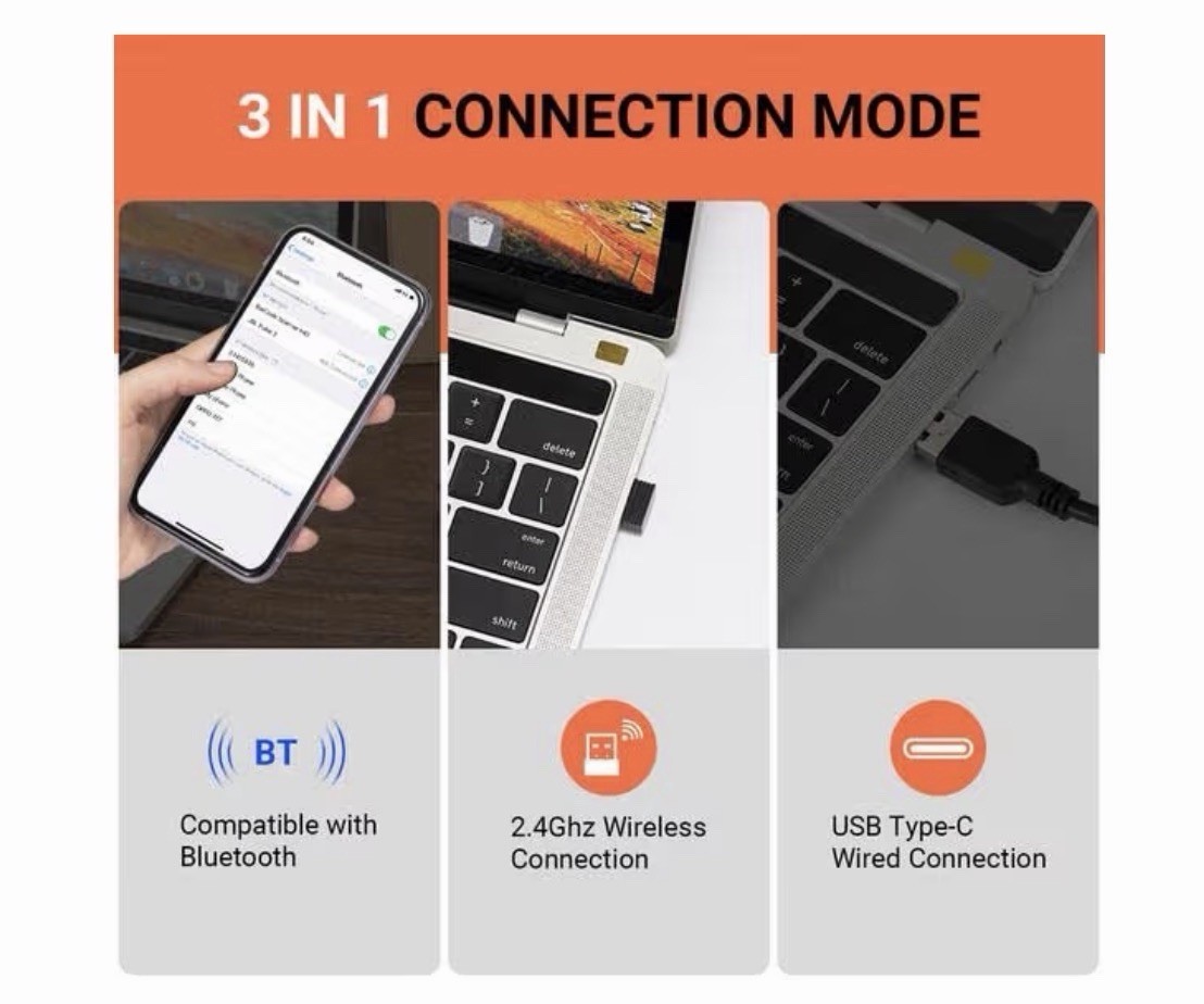 TERA 1D,2D,QR Wireless BLUETOOTH Barcode Scanner – Orange