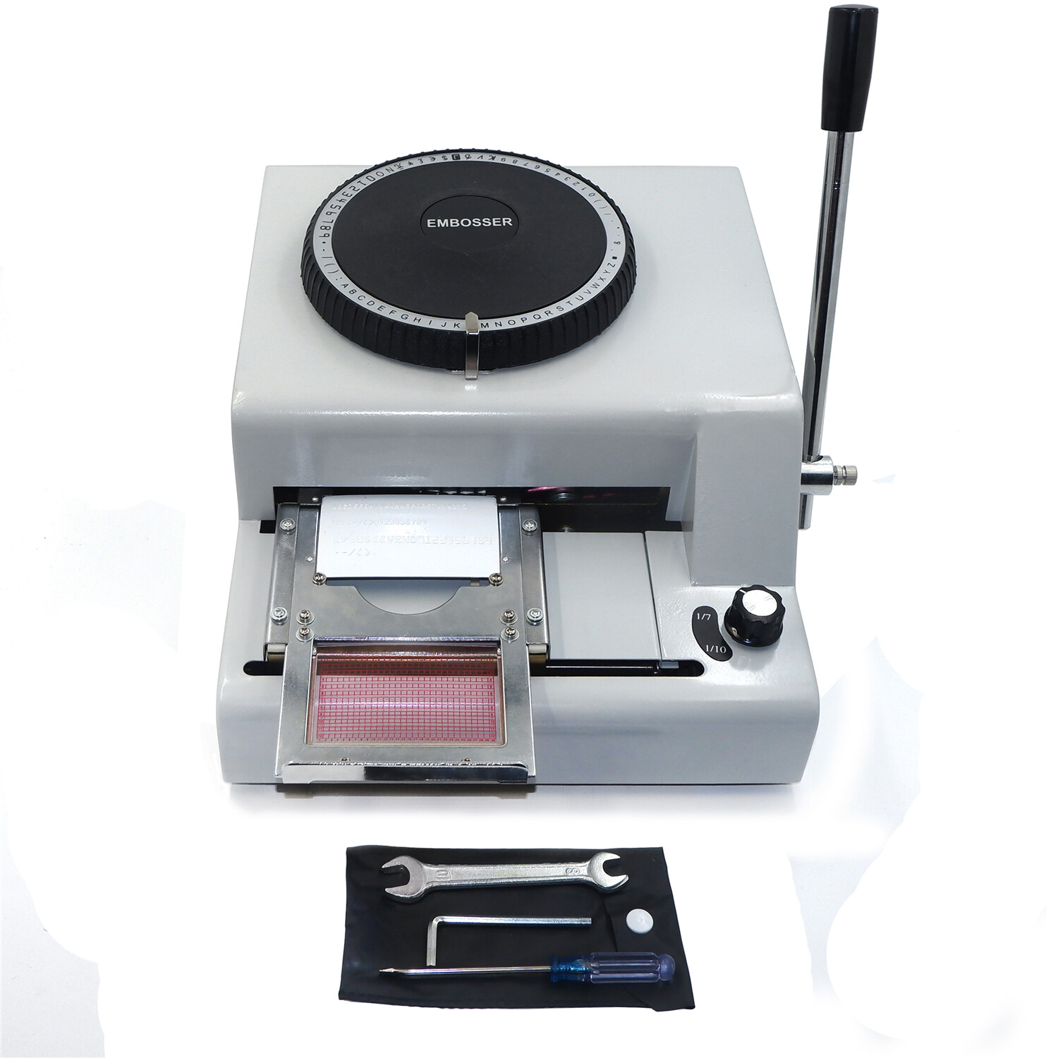 Embossing Machine 72-Characters Card Embosser Printer Code ID PVC Stamping Credi