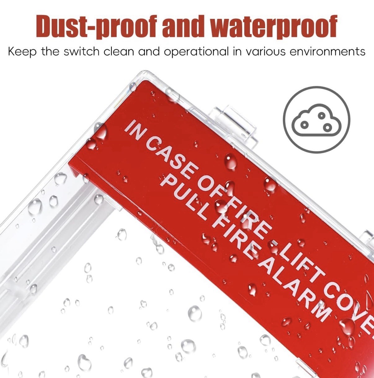 Wall/Surface Mount Clear Fire Alarm Pull Station Lift Cover for Fire Safety