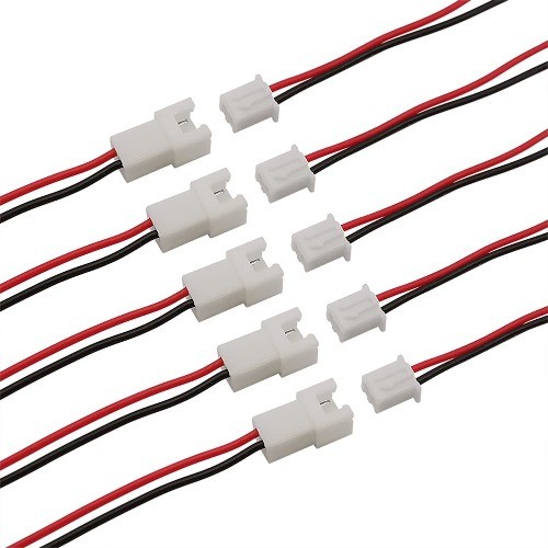 40 Pairs XH2.54mm 2 Pin Male Female Connector Plug Red Black Ter Size: 2.54 mm