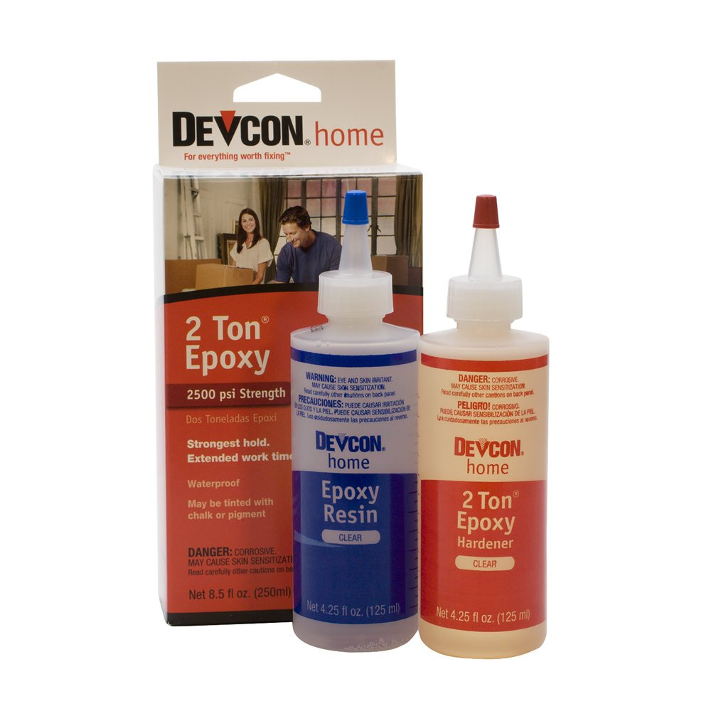 2 Ton Epoxy Resin Clear 4-1/2 Oz Bottles (2 Pack) Heavy Duty Adhesive