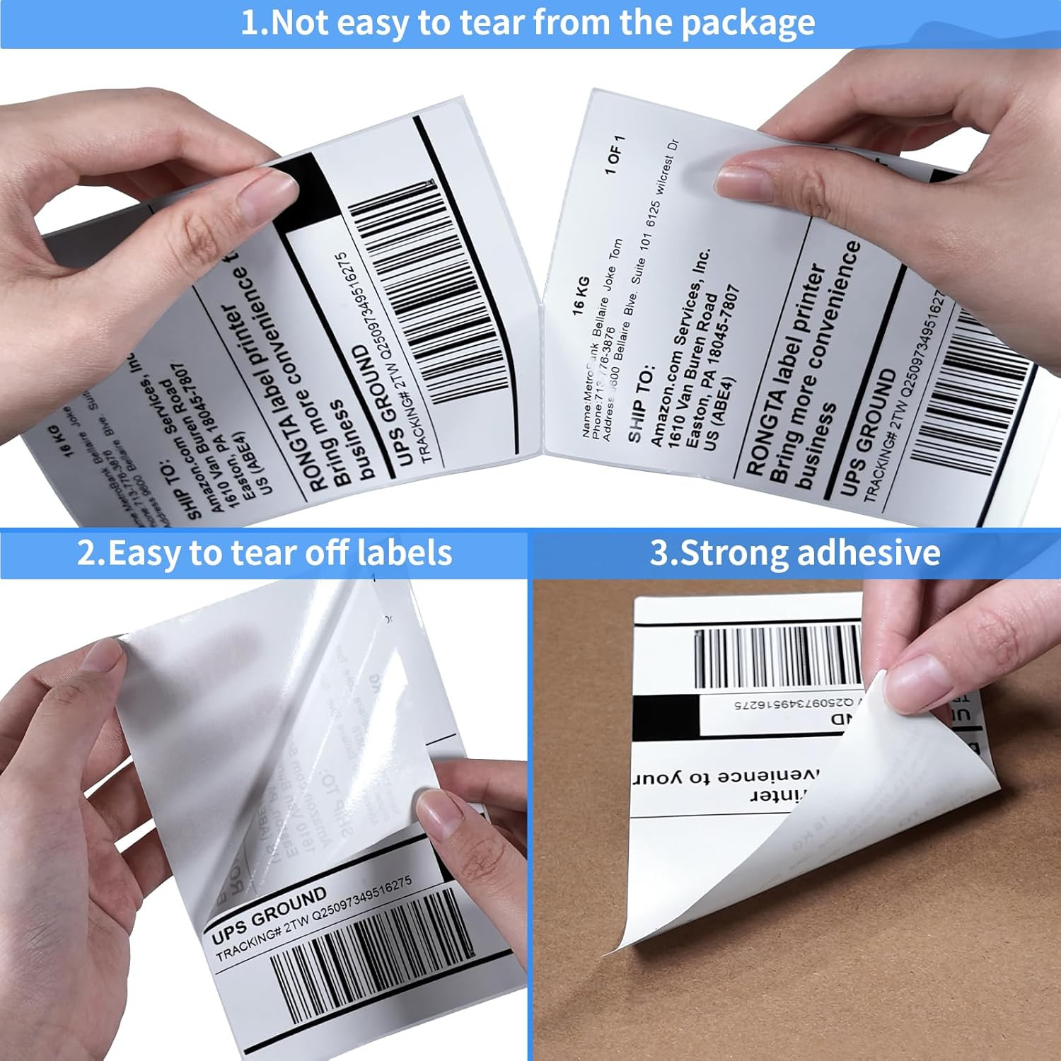 RONGTA 4X6 Thermal Labels, Fanfold Shipping Label Compatible with Thermal Printe