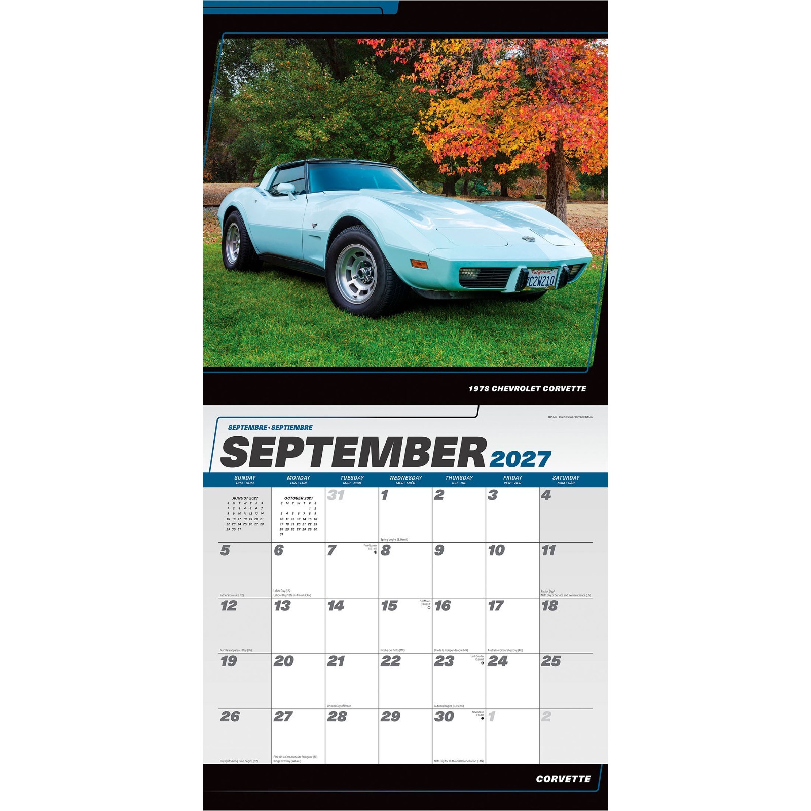 Corvette OFFICIAL | 2027 12×24″ (Hanging) Square Wall Calendar | Plastic-Free