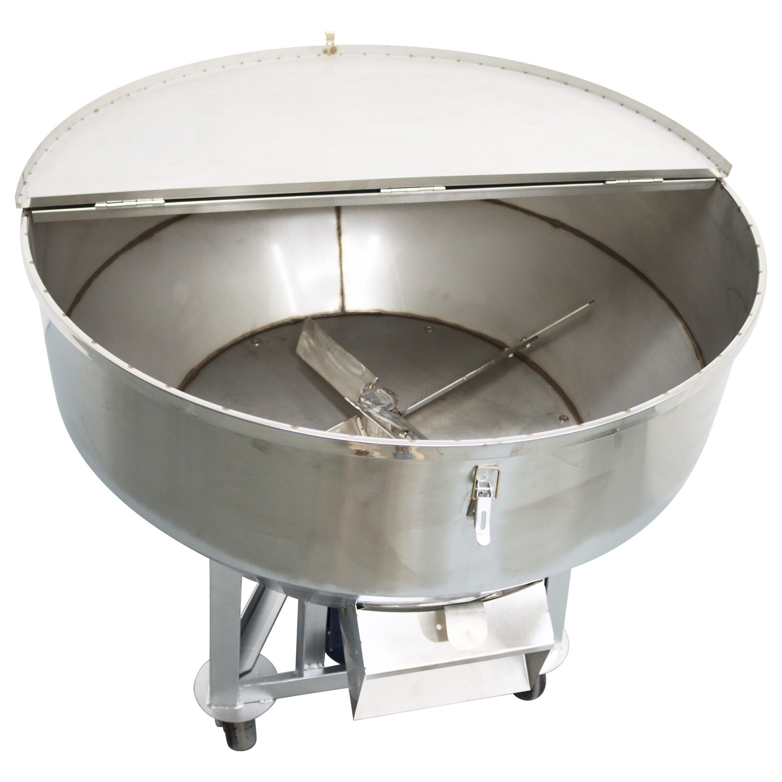 200KG/440LBS Stainless Feed Mixer Granular Plastic Mixer Machine W/Wheel 220V