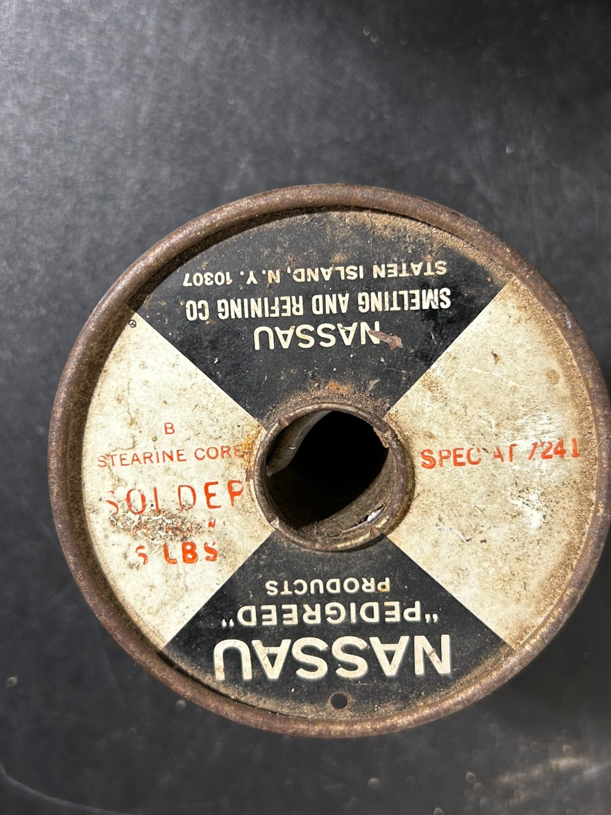 NASSAU B STEARINE CORE SOLDER 2.5 LB ROLL VINTAGE MADE IN USA
