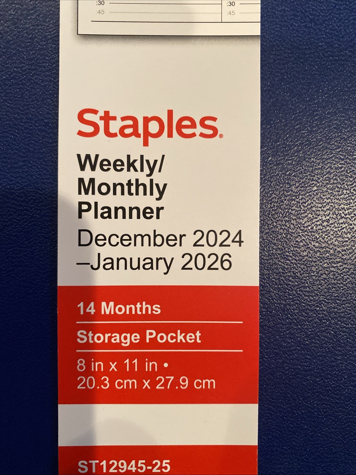 Staples Dec 24-jan 26 14 Month Planner 8.5″ x 11″ Weekly-Monthly Planner Black