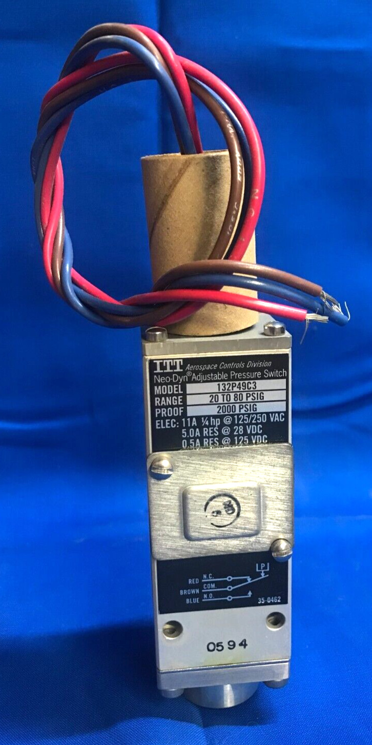 ITT AJUSTABLE PRESSURE SWICH MODEL 132P49C3