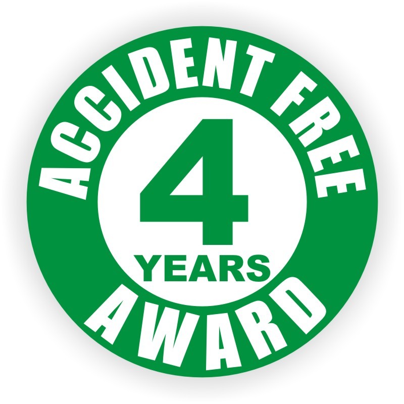3pcs Accident Free 4 Years Hard Hat Decals Helmet Stickers Safety Award