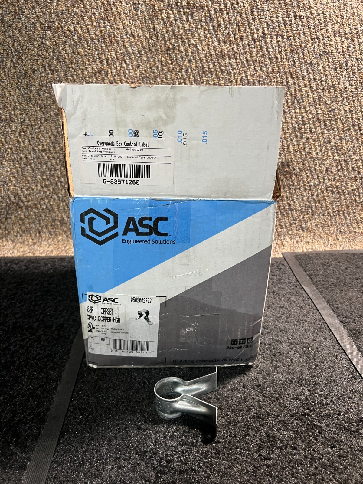 (QTY 100) ASC 1″ CPVC Pipe Strap Hanger Support Stand Off Copper OFFSET 188R 1