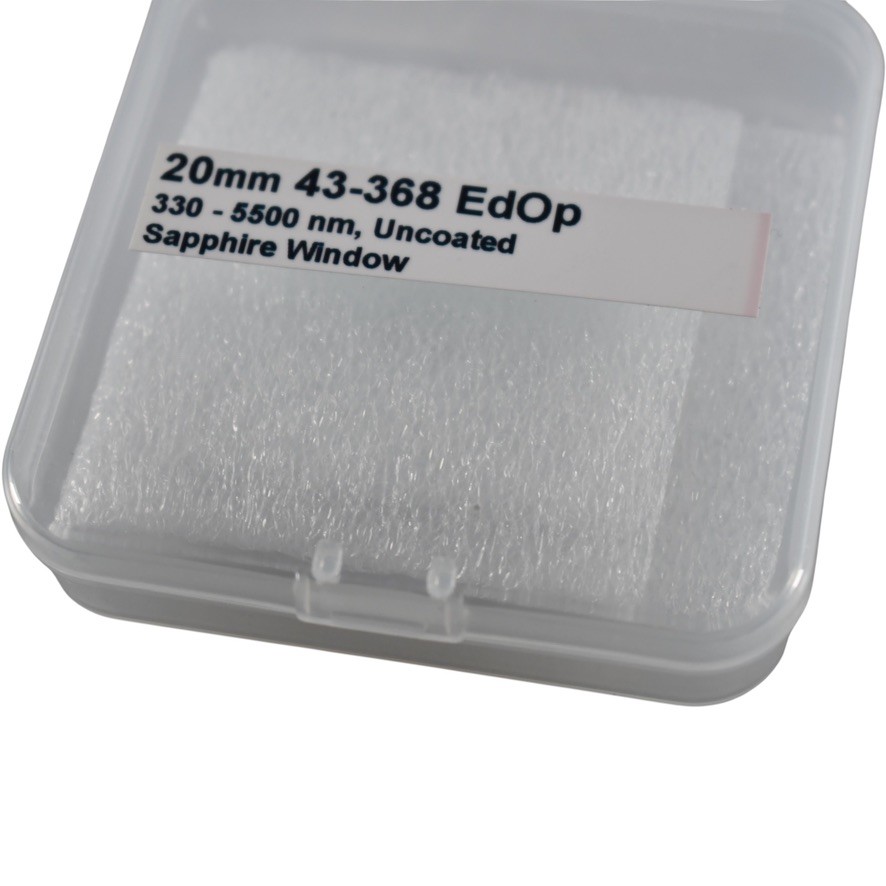 NEW Edmund Optics 43-368 Uncoated Sapphire Precision Window 20mm Dia 2mm Thick