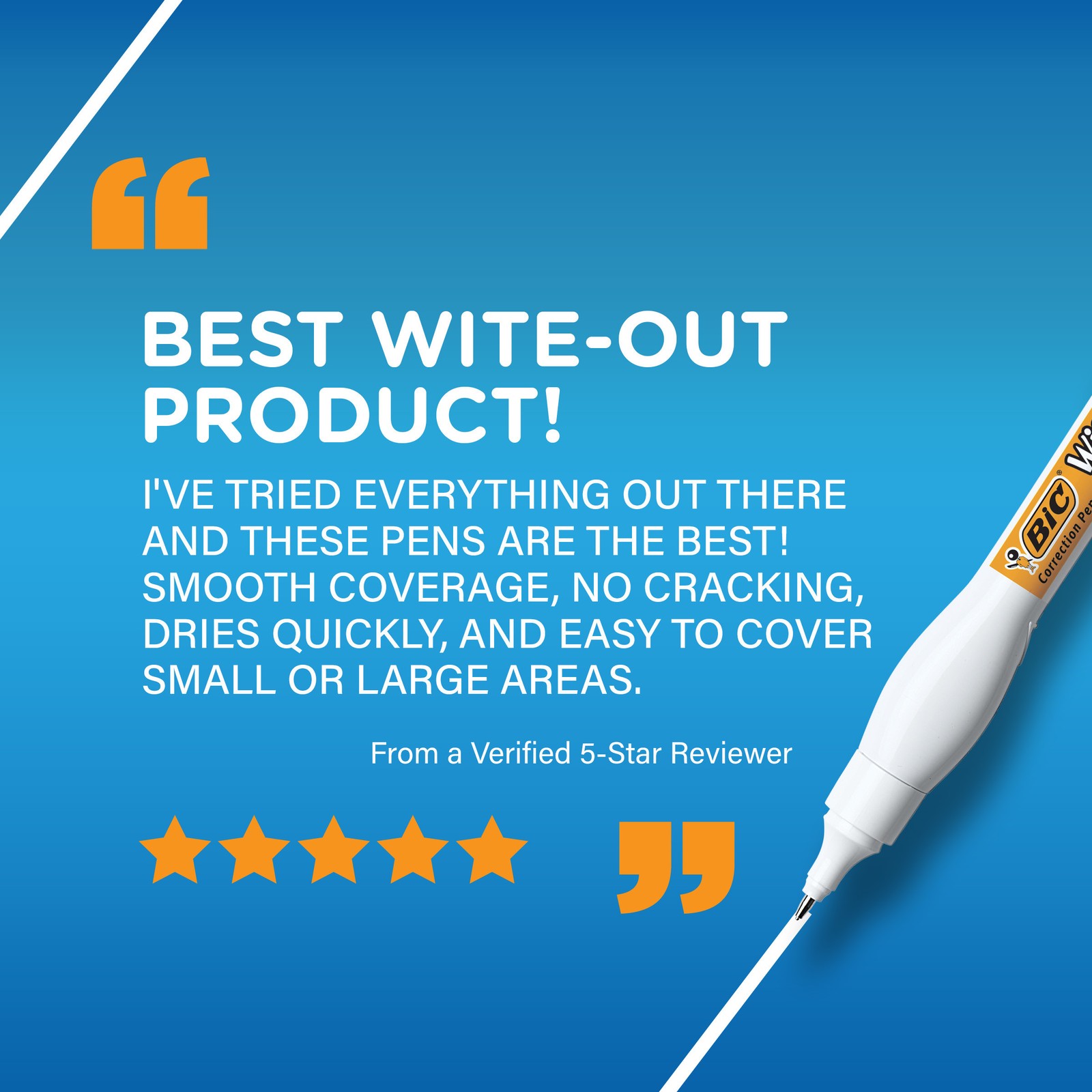 BIC Wite Out Brand Shake ‘n Squeeze Correction Pen, 4-Pack