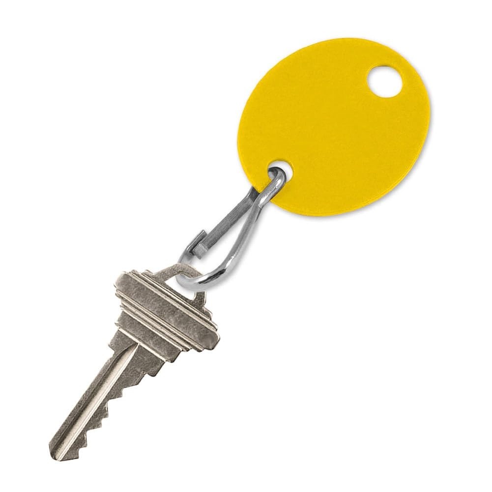 Oval Key Tag with Hook in Yellow, 20 Pack (258080)