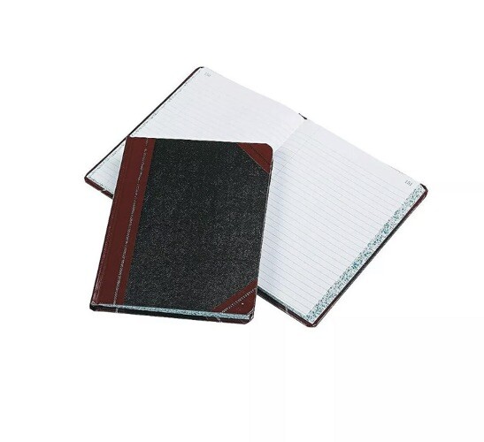 Boorum & Pease Record/Account Book Record Rule Black/Red 300 Pages 9 5/8 x 7 5/8