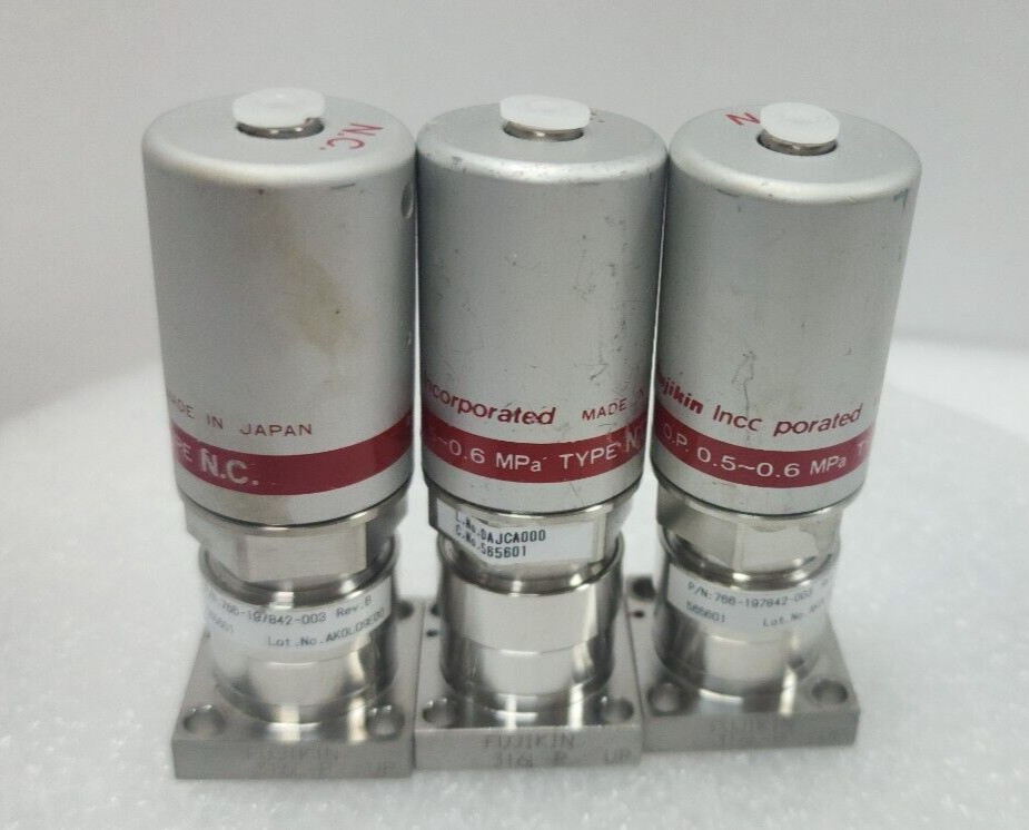 3pc LAM Research 766-197842-003 Rev B,Fujikin 565601 Diaphram Valve,Jp_,96433