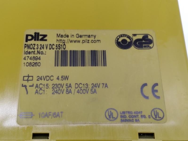 Pilz 474894/ PNOZ3 24VDC 5S10 Safety Relay, 24VDC Coil