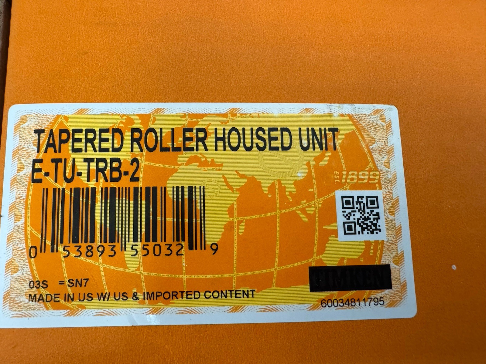 TIMKEN E-TU-TRB-2 BRAND NEW) 2” Bore