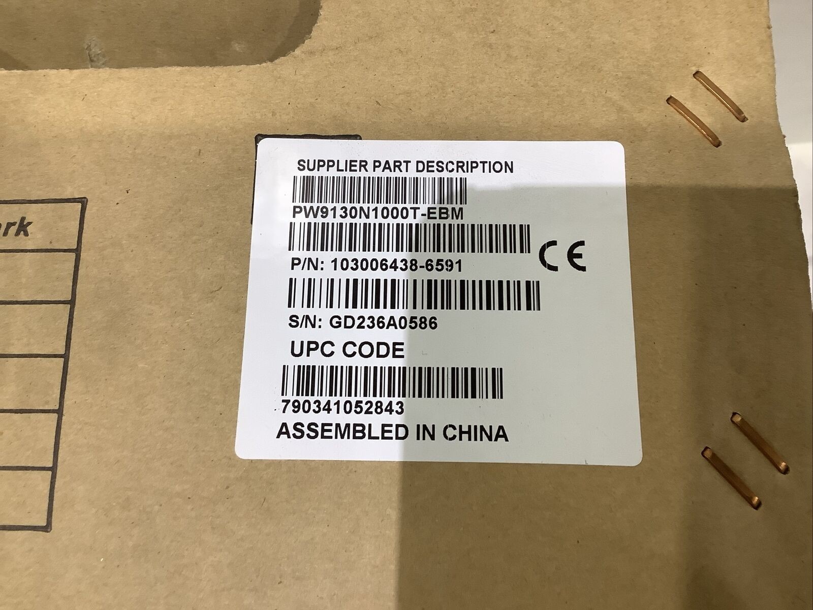 EATON 9130 UPS PW9130N1000T-EBM 103006438-6591 TOWER REPLACEMENT BATTERY U3S