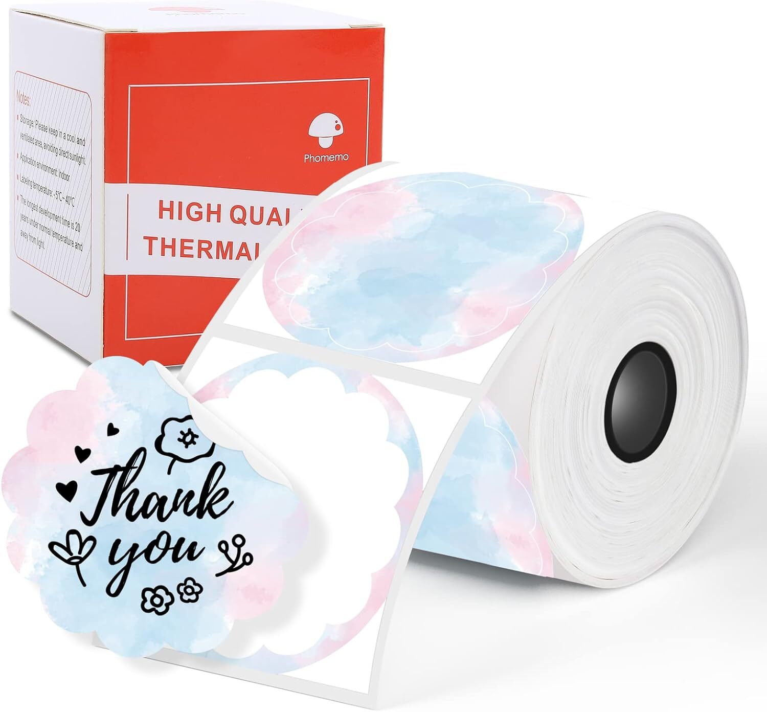 3Rolls Self-Adhesive Thermal Sticker Label Round 50x50mm for Phomemo M110 M100