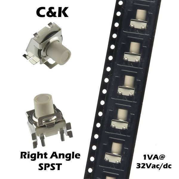 25pcs C&K SMT SPST Tactile Push Button Switch Side Actuator 1VA @ 32VAC/DC