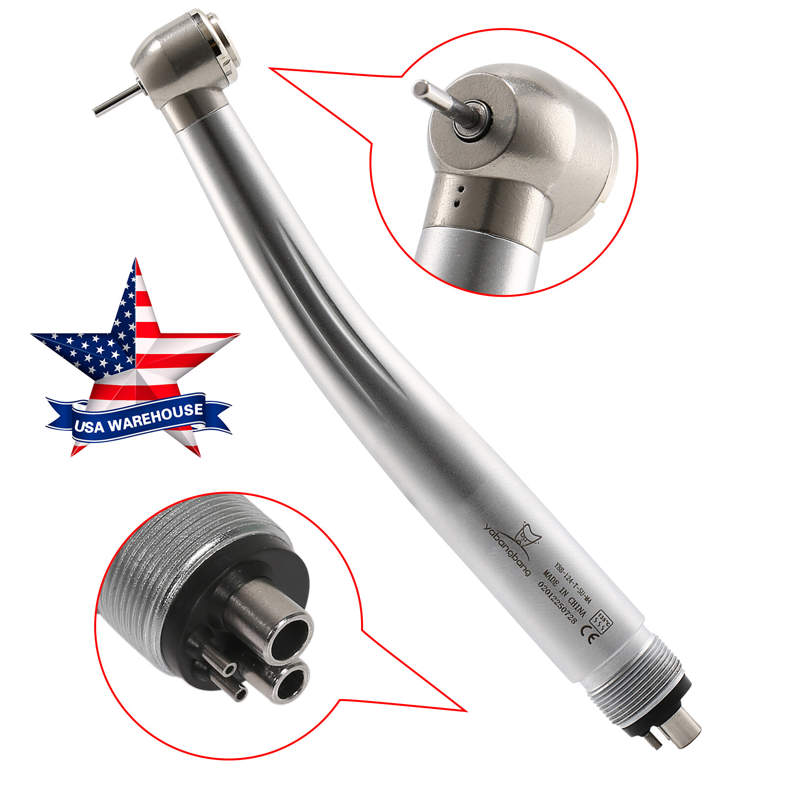 Dental LED/No LED High Speed Handpiece Turbine Push Button 4/2 hole NSK Style