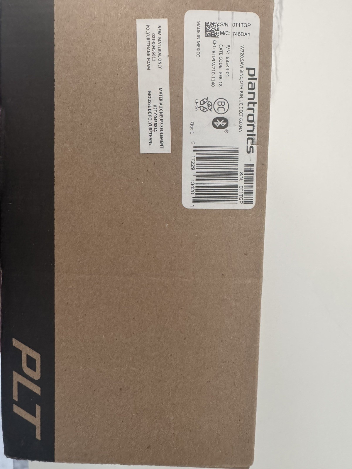 PLANTRONICS SAVI TM 720 W720-M BUSINESS HEADSET KIT UNUSED