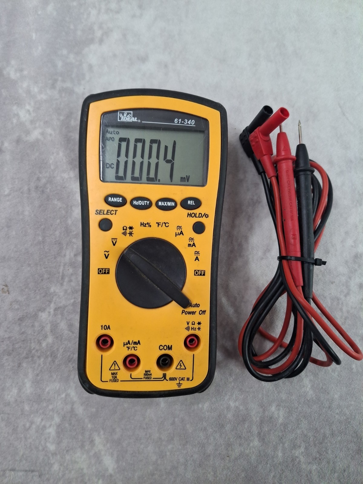 Ideal 61-340 Multimeter Voltmeter Cat III – Handheld – with Probe Test Leads