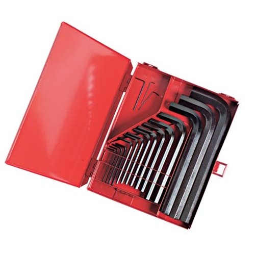 Proto J4986 18-Pc Long Black Oxide Standard Hex Key Set with Metal Storage Box