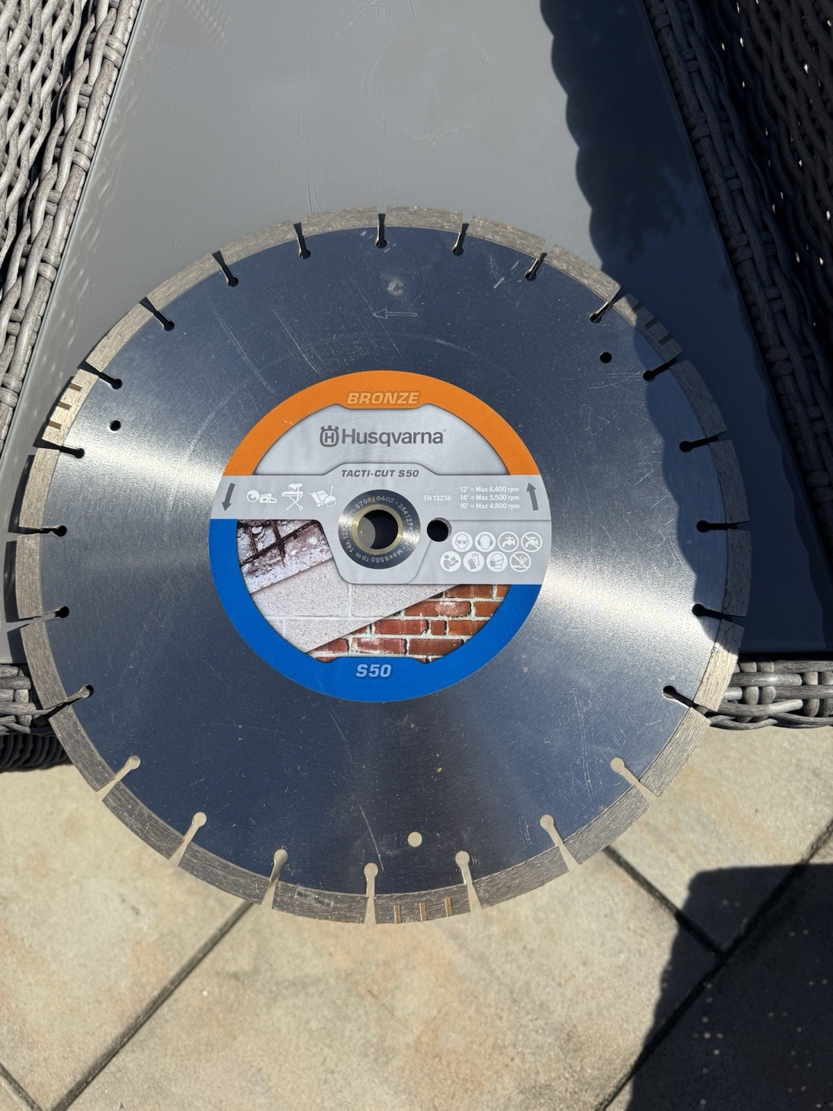 Husqvarna Tacti-Cut S50 Concrete Diamond Blade- 14″ w/ Universal Arbor