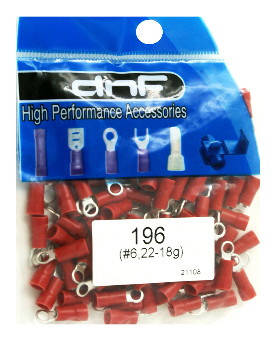 (100 PACK) 22-18 GAUGE RED RING TERMINALS ELECTRICAL WIRE CONNECTORS #6