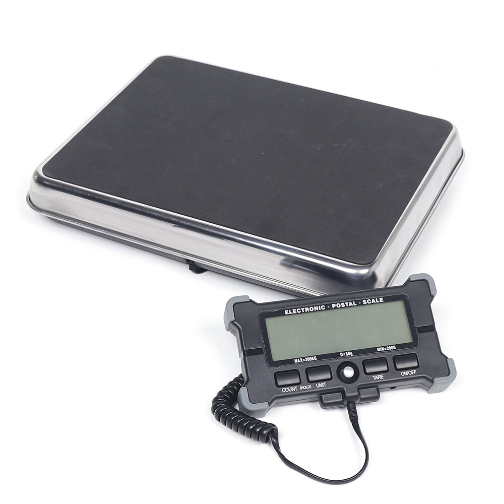 LARGE HEAVY DUTY DIGITAL SHIPPING POSTAL PARCEL SCALE 440 LBS STAINLESS STEEL