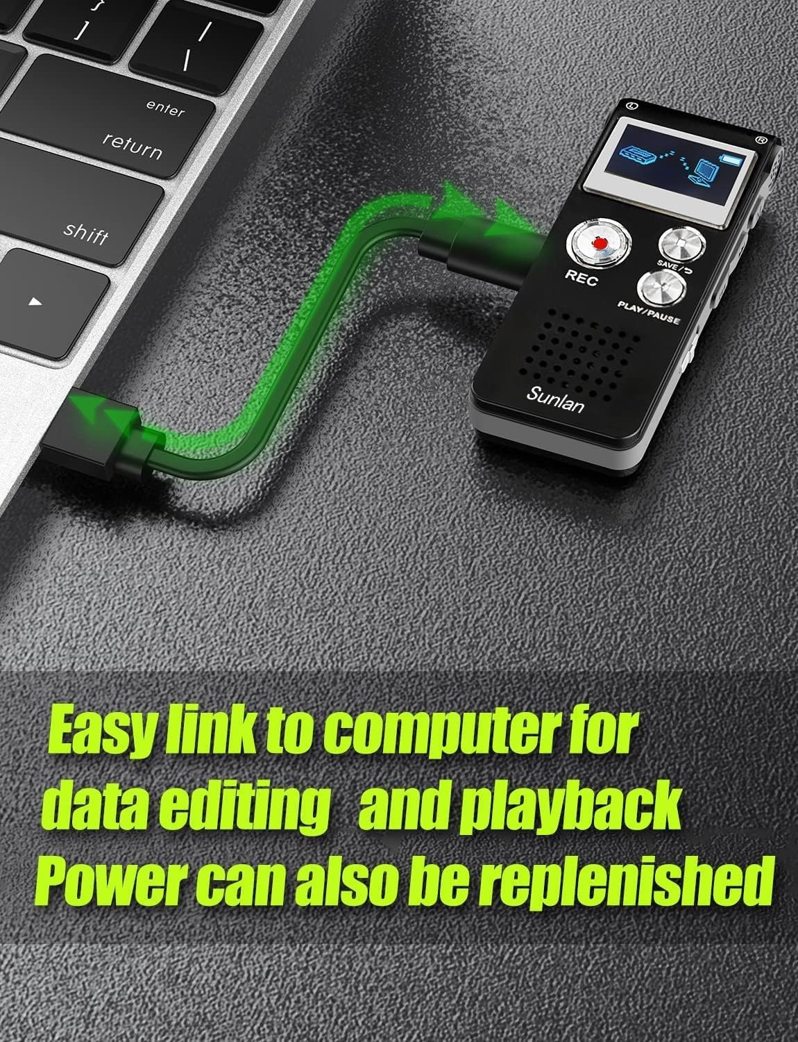 High-Quality Digital Voice Recorder – 1536kbps with Voice Activation & Playback