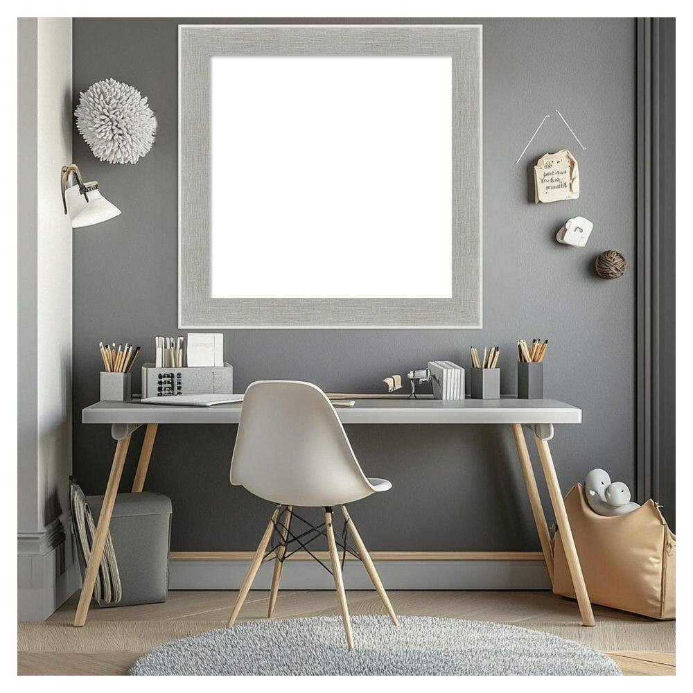 Glam Linen Grey 29 In. X 29 In. Polystyrene Framed Dry Erase Magnetic Memo Board