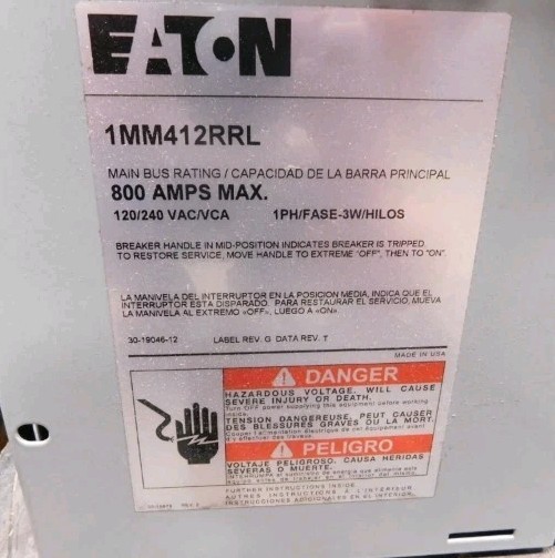 Eaton 4-Gang Meter Pak 1MM412RRL Amp Main 125A Ringless 1Ph 4 Jaw
