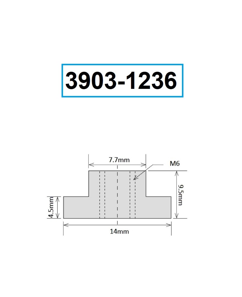 7.7MM M6 X 1.00 T-SLOT NUT (3903-1236)
