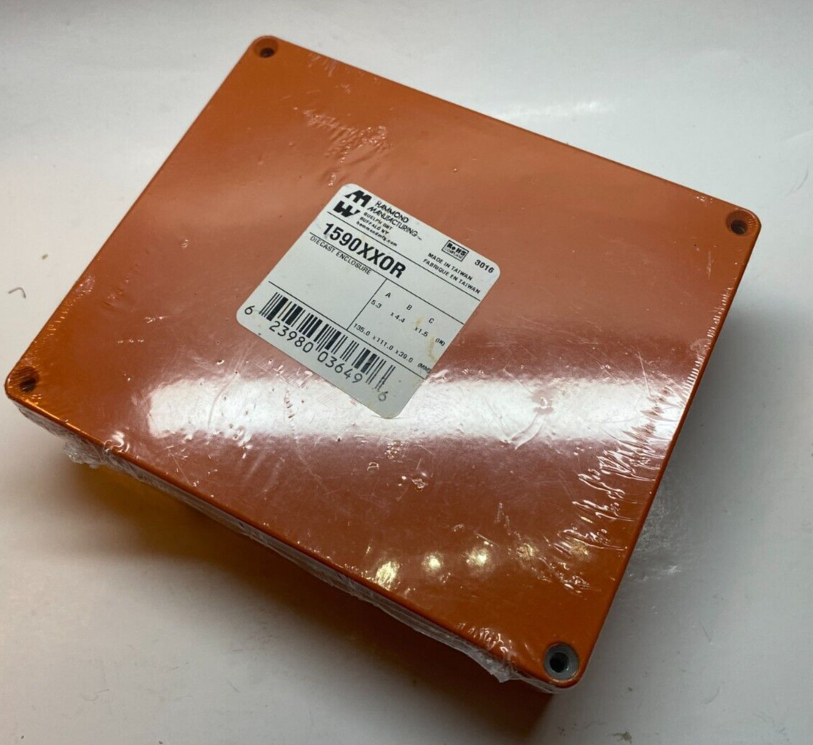 HAMMOND 1590XXOR Orange Diecast Stomp Box (145 mm x 121 mm x 39 mm)