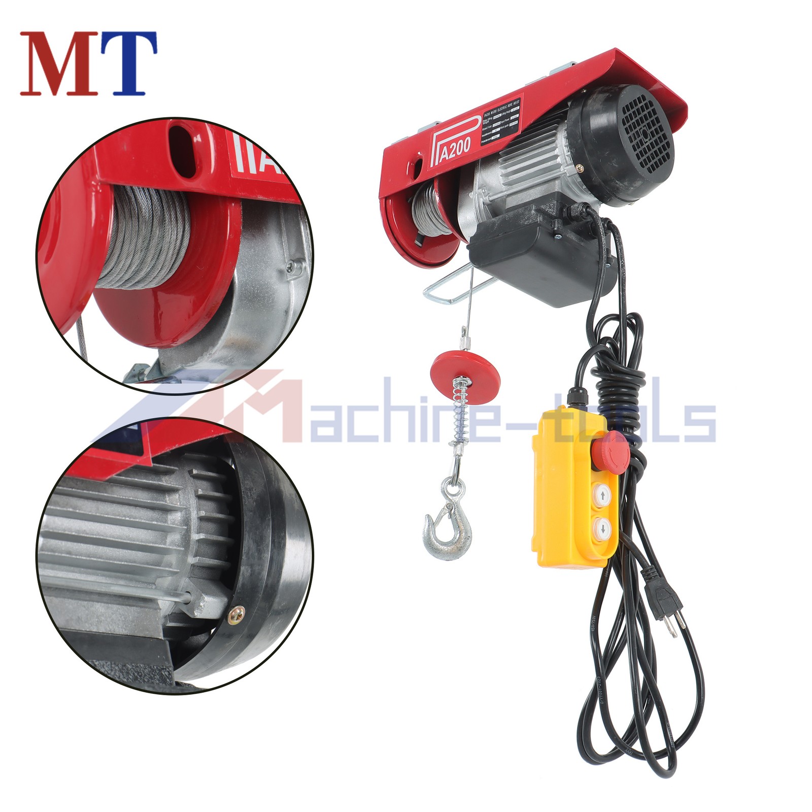 440lbs/200kg Electric Hoist 110V Electric Winch 40ft Lifting Garage Lift Hoist