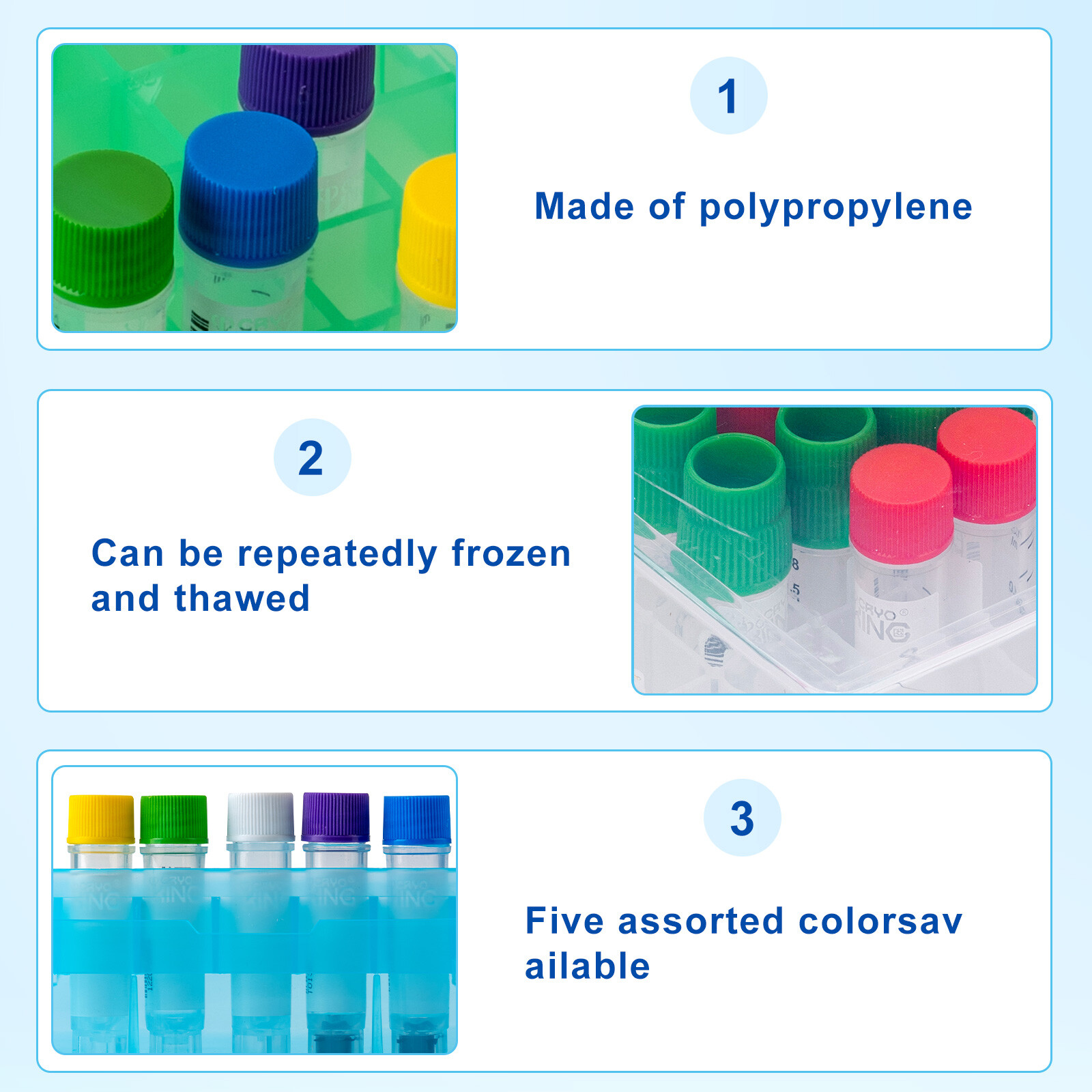 Biologix PP Cryogenic Boxes (2in. 25-Well), Lab Freezer Box, Cryo Boxes, 30 Pcs