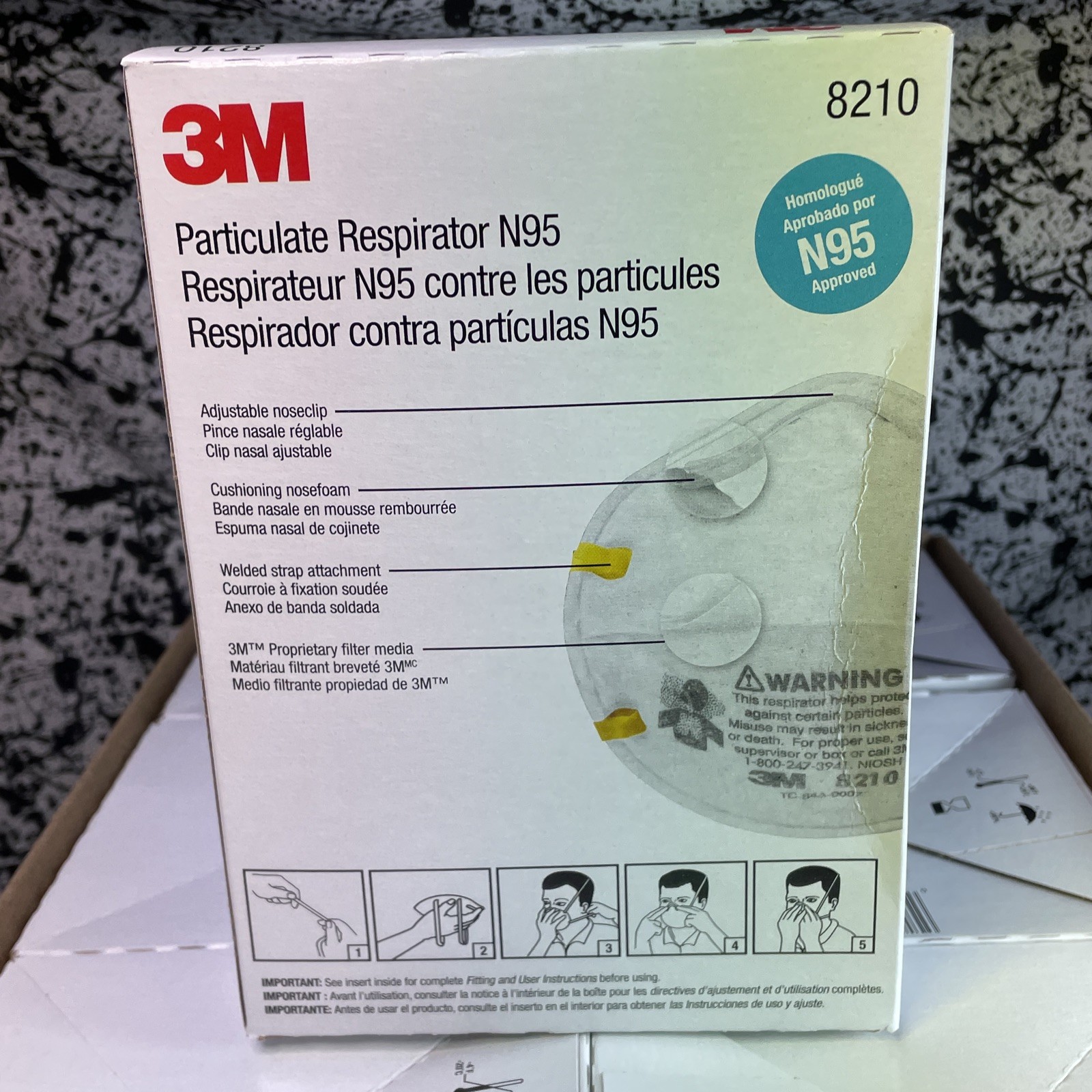 3M 8210 N95 Disposable Respirator Dust Mask | Case of 160 Masks | EXP 4/25 | New
