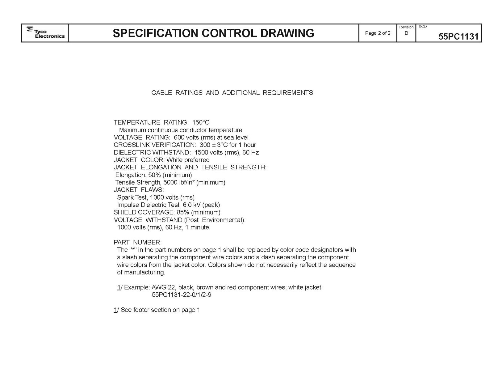 Raychem 55PC1131-12-2/4/6-9 12/3C Shielded ETFE/Tefzel Cable 150C White /10ft