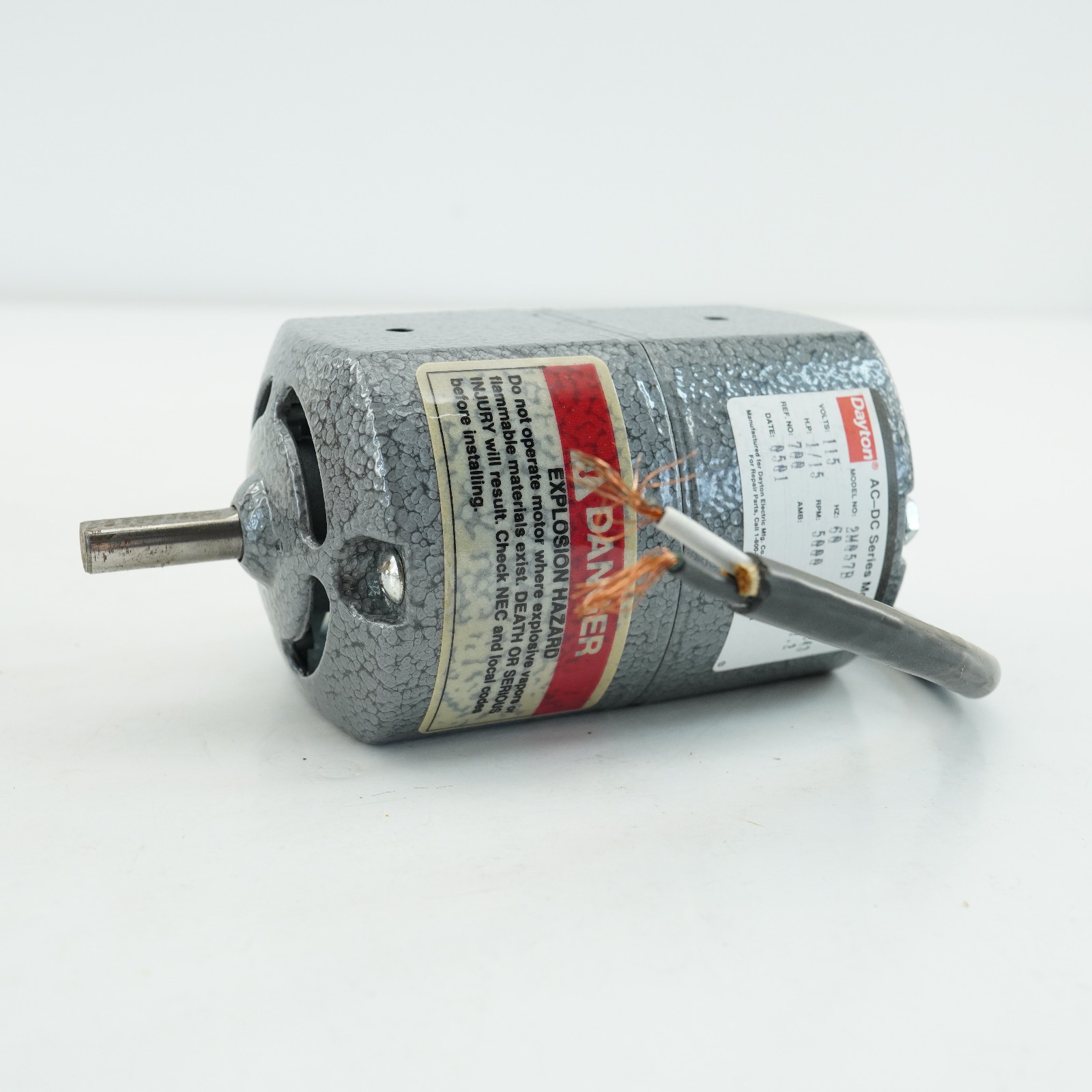 DAYTON 2M057B APPLIANCE AC/DC MOTOR 1/15HP 5000 RPM 115V CCW Rotation NOS