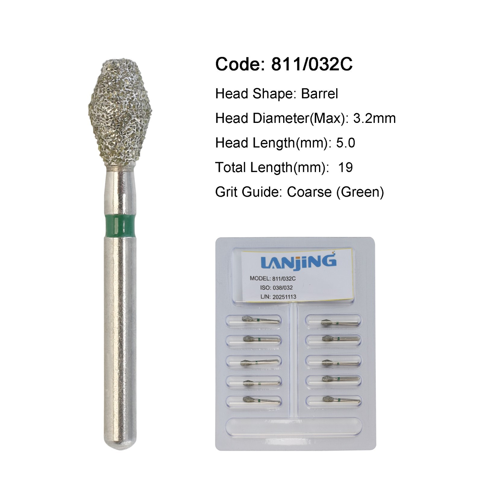 Dental Burs Diamond 330 Pear Egg Football Barrel High Speed FG 830/010 379/023