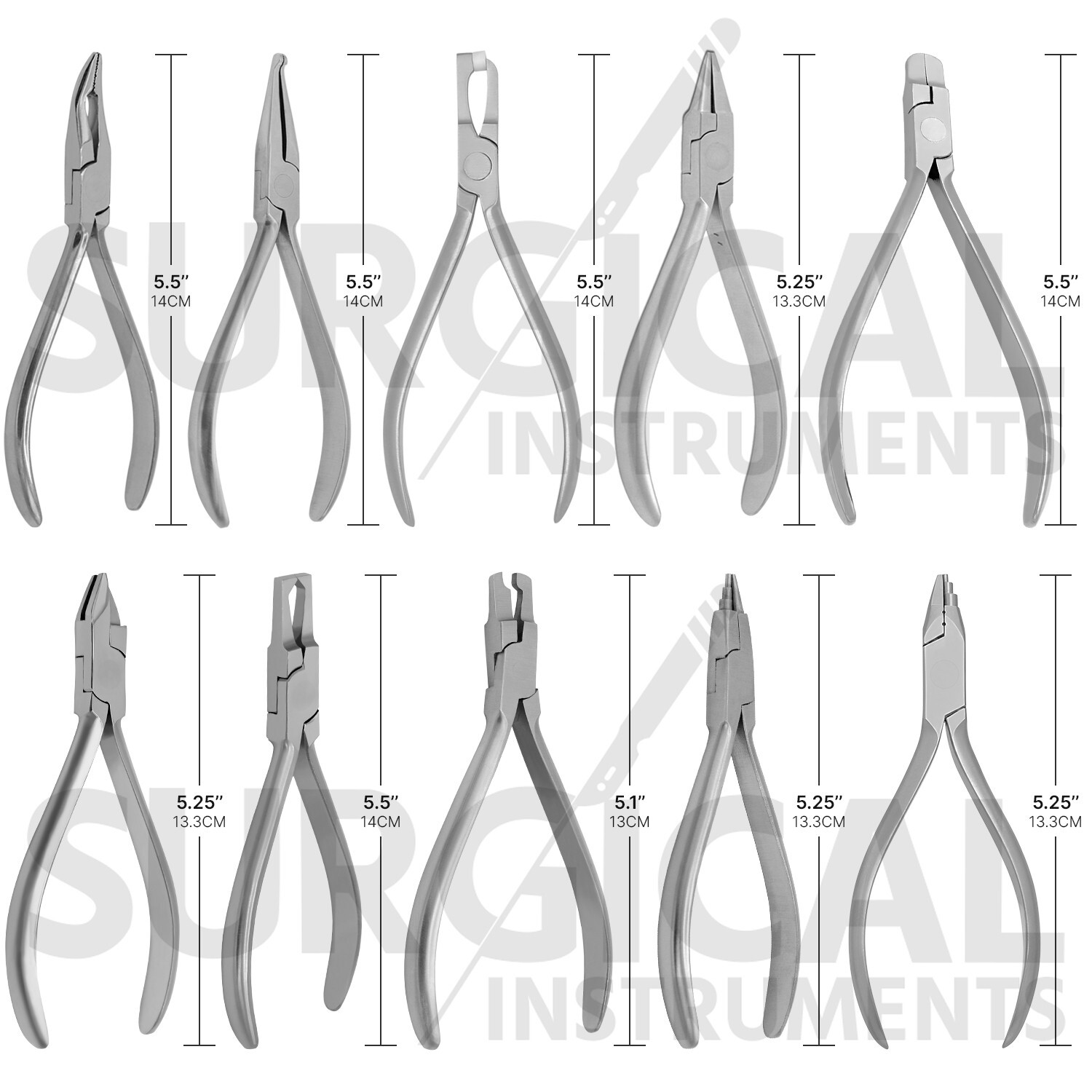 10 Orthodontic Pliers Dental Instruments Laboratory Lab Stainless German grade
