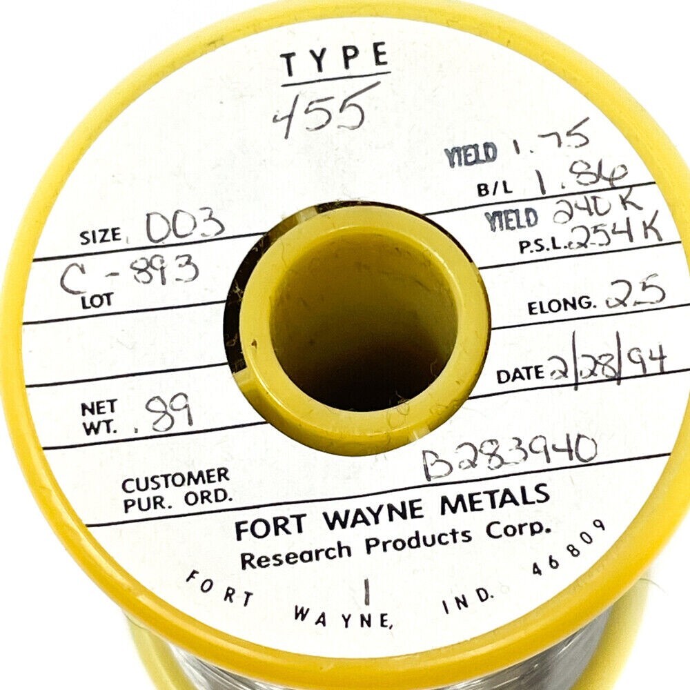 Fort Wayne Metals 0.003 in Diameter Type 455 0.89 lb. Wire Spool