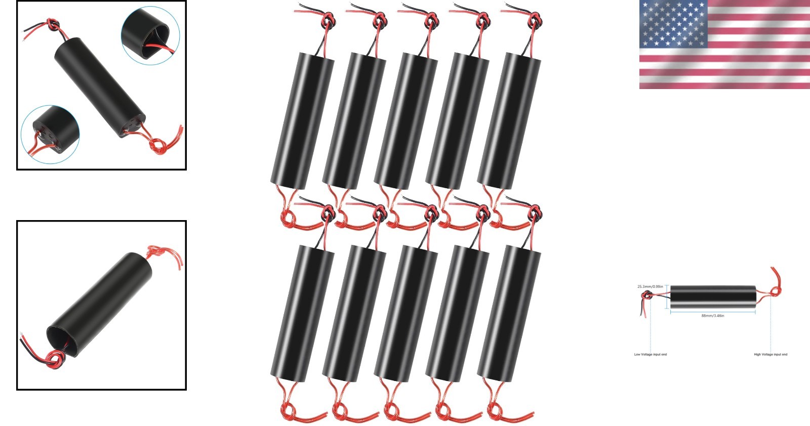 Battery-Powered 10pcs 1000KV High Voltage Generator DC 6-12V Boost Module