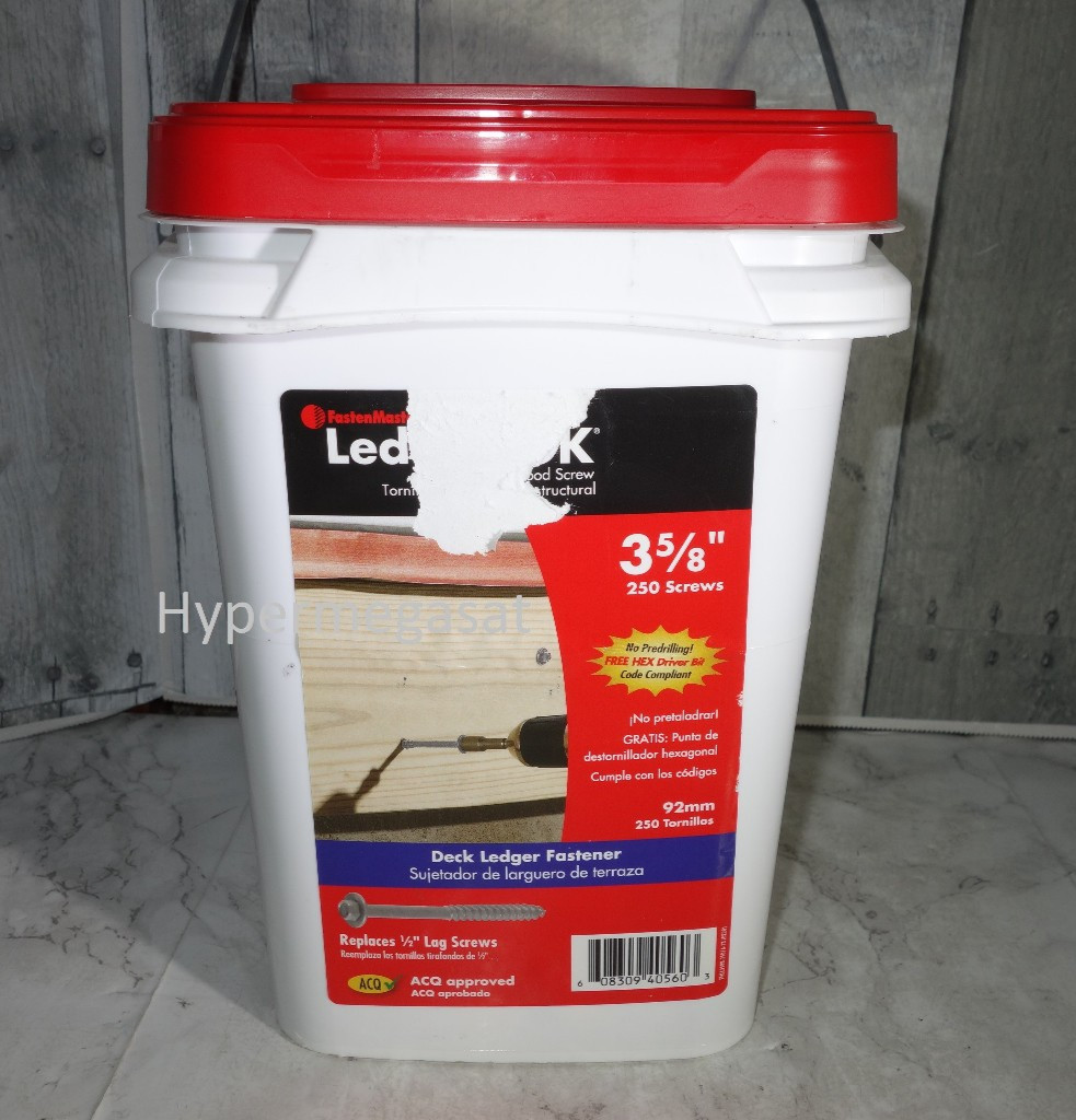 FastenMaster FMLL358B LedgerLOK Deck Ledger Fastener Hex Washer 3-5/8″ 250 Screw
