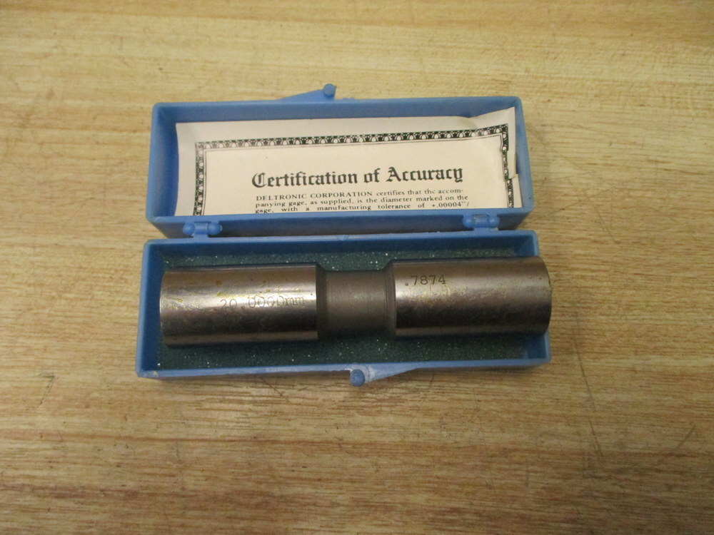 Deltronic 20.0000 Plug Gauge .7874