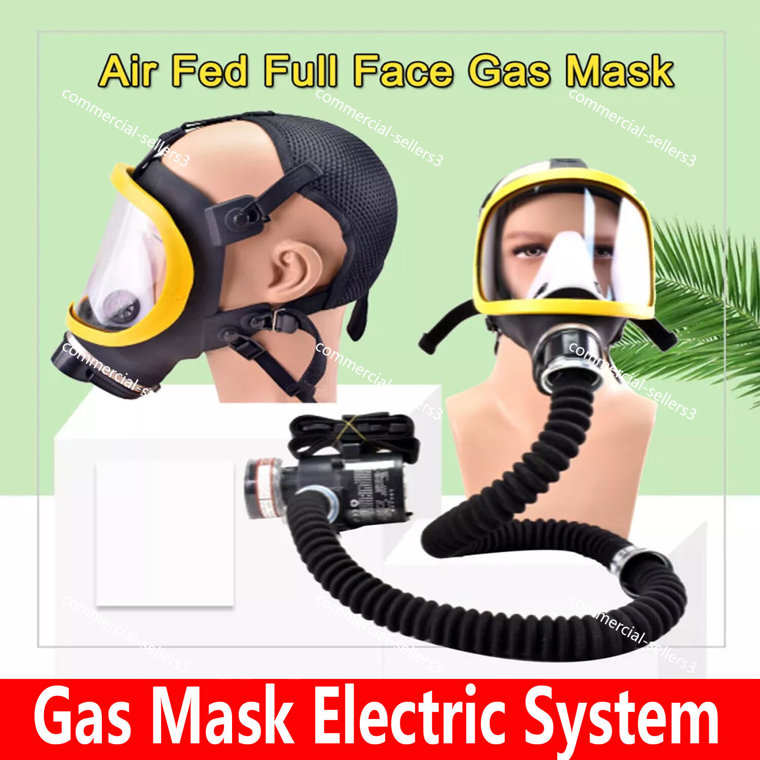 Electric Constant Flow Supplied Air Fed FullFace Gas Mask Respiratory protection