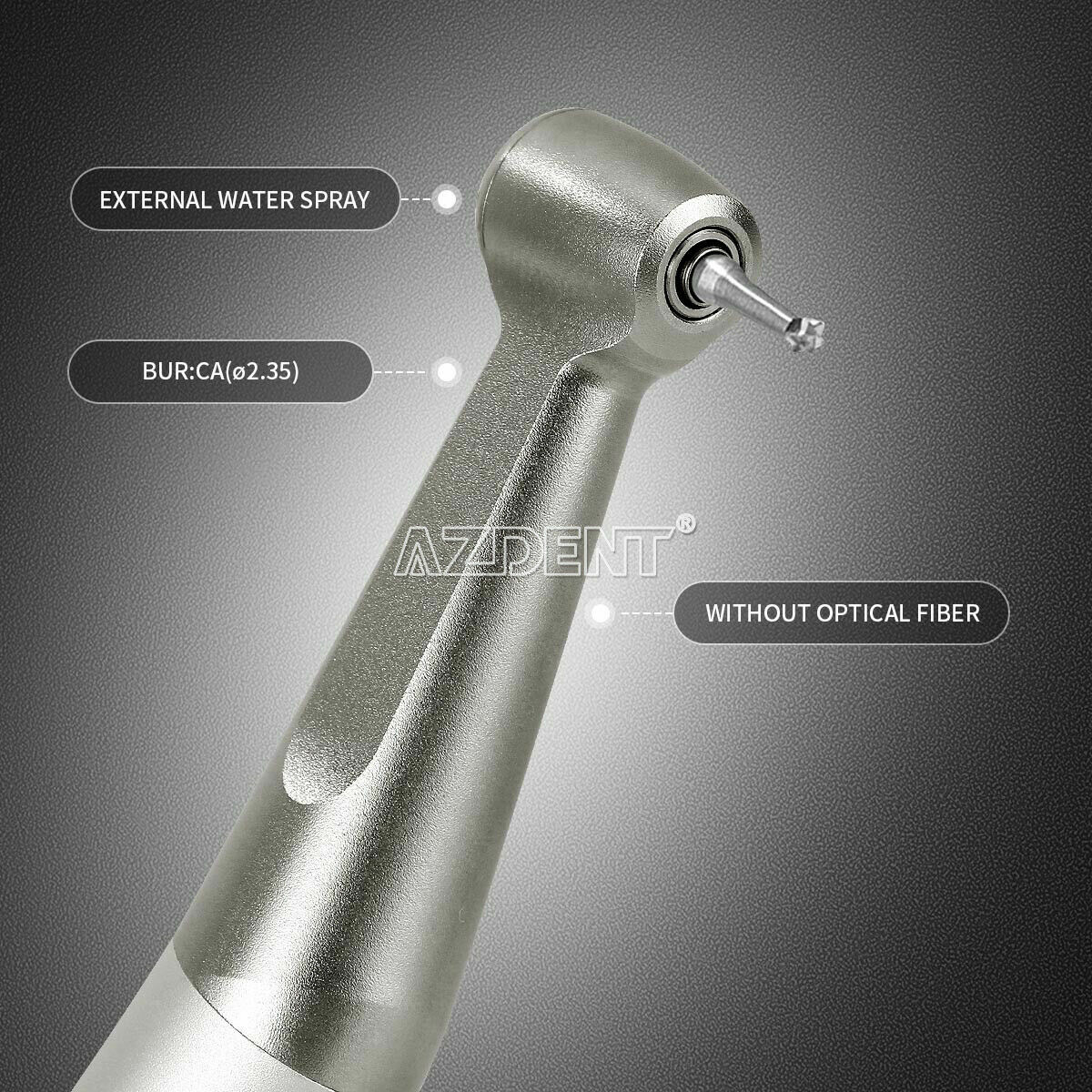 AZDENT Dental 1:1 Direct Drive Slow Speed Contra Angle Handpiece Push Button