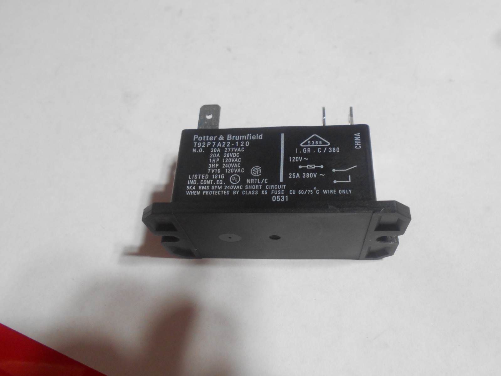 TE /Potter& Brumfield T92P7A22-120 Power Relay 30A