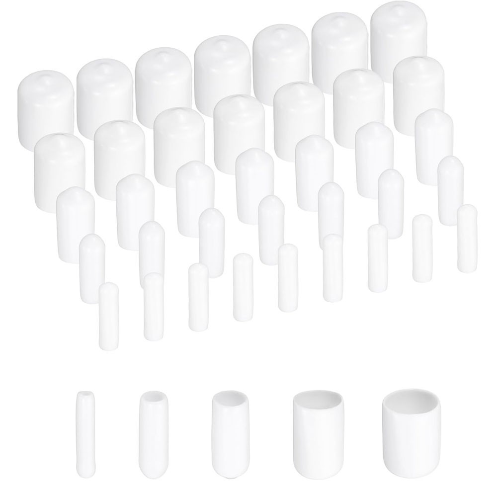 100pc Round Rubber End Cap Vinyl Cover Screws Bolts Tubes 6mm 9mm 12mm 16mm 19mm